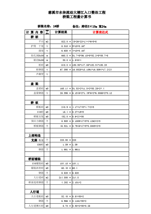 工程量计算表-桥梁