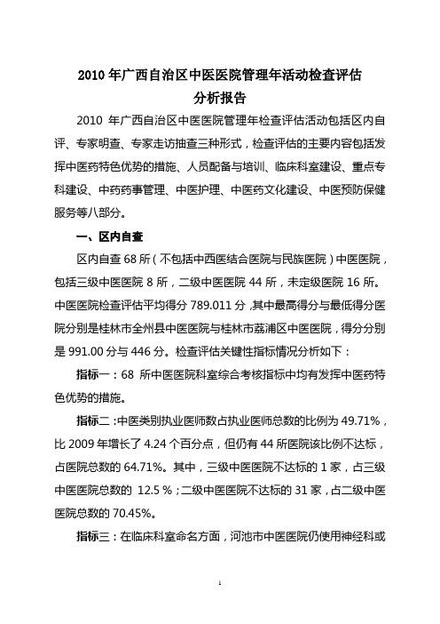 2010年广西自治区中医医院管理年活动检查