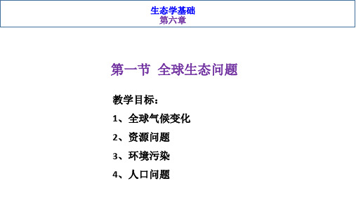 基础生态学--第六章第一节全球生态问题全  第二节可持续发展与生态农业