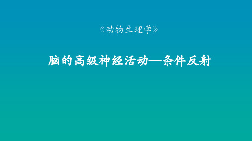 脑的高级神经活动—条件反射