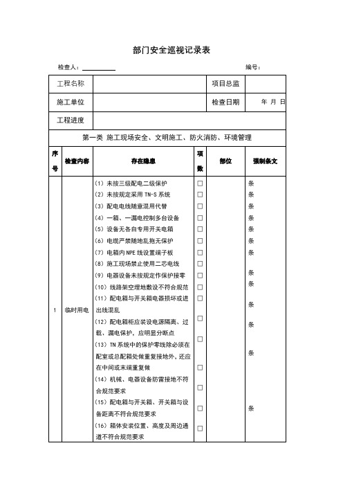 安全巡视记录表