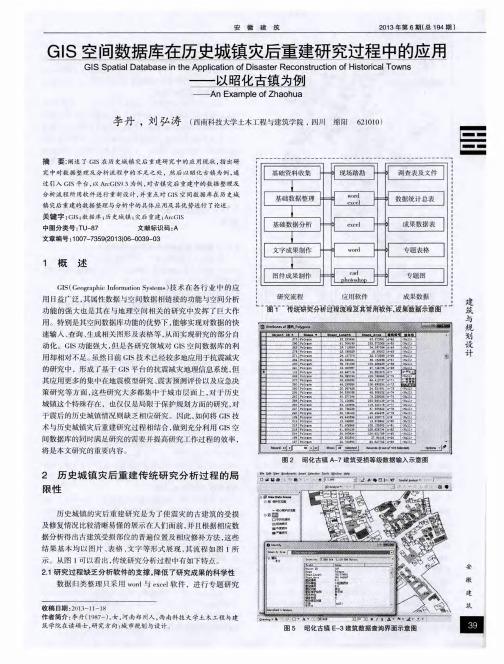 GIS空间数据库在历史城镇灾后重建研究过程中的应用——以昭化古镇为例