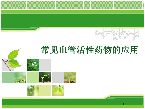 常见血管活性药物的应用
