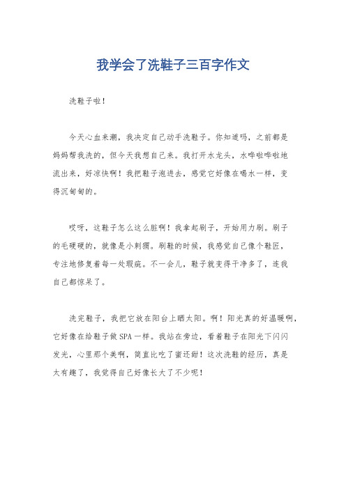 我学会了洗鞋子三百字作文