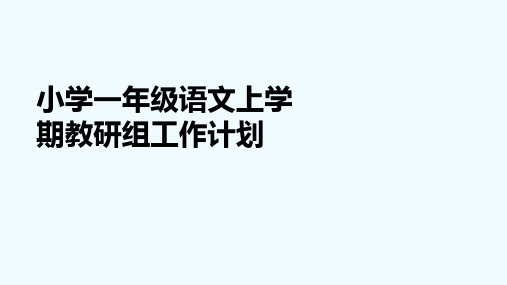 小学一年级语文上学期教研组工作计划