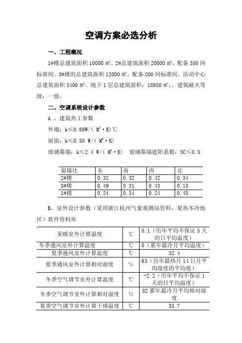 水冷、直燃、VRV空调比选分析