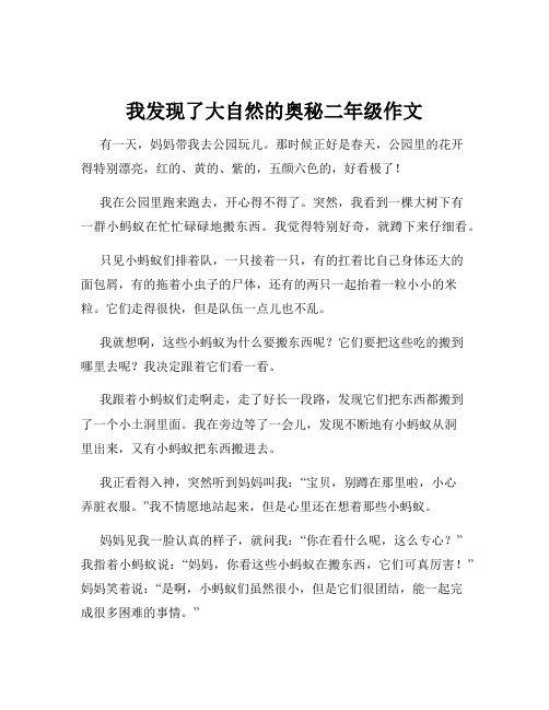 我发现了大自然的奥秘二年级作文