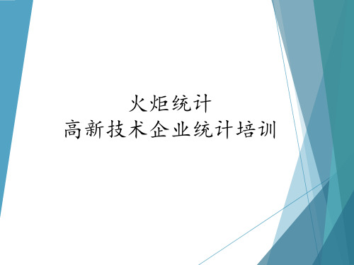 2019火炬统计高新技术企业统计培训