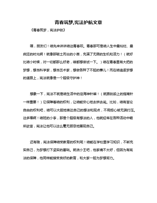 青春筑梦,宪法护航文章