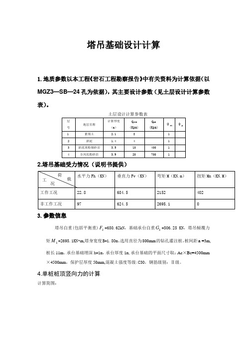 塔吊基础设计计算