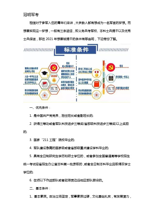 2021年大学生士兵提干条件有哪些