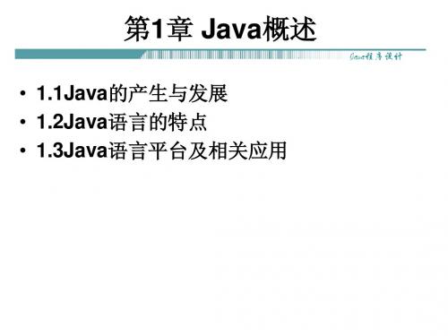 JAVA程序设计第1章