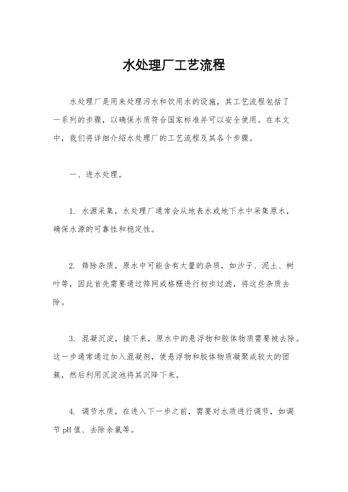 水处理厂工艺流程
