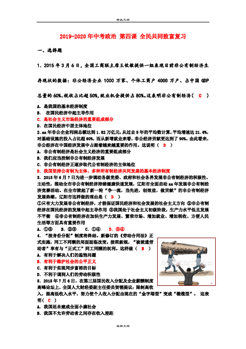 中考政治 第四课 全民共同致富复习