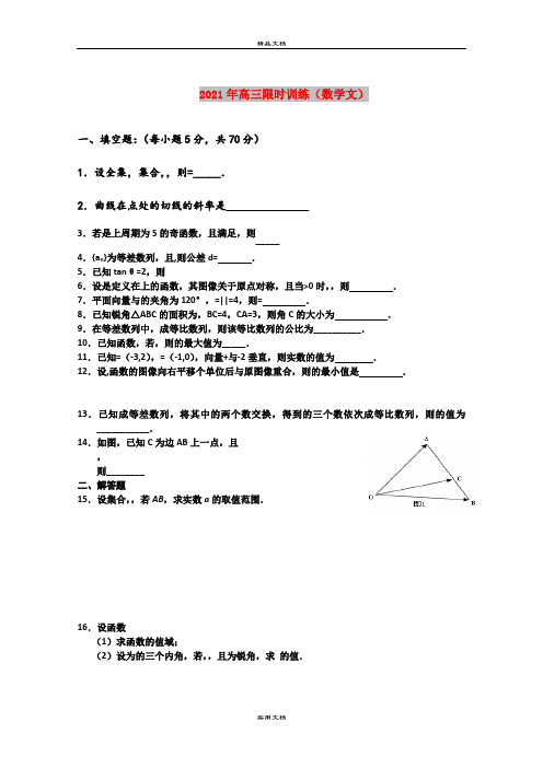 2021年高三限时训练(数学文)