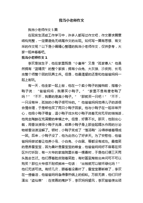 我当小老师作文5篇