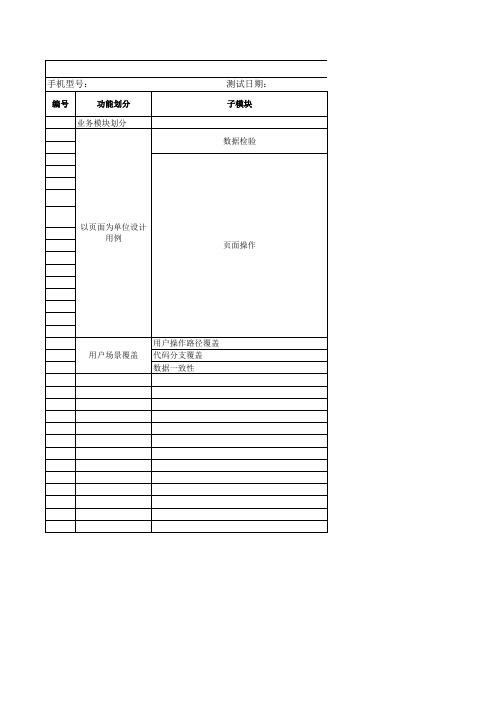 安卓客户端通用测试用例