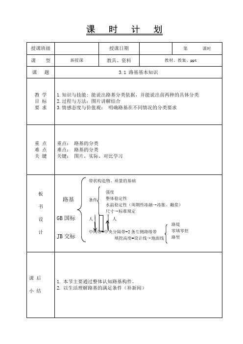 公路概论教案-3.1 路基基本知识(2)