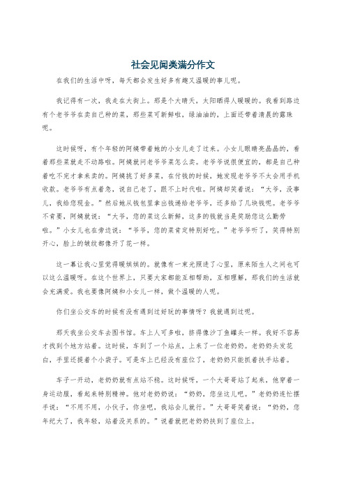 社会见闻类满分作文