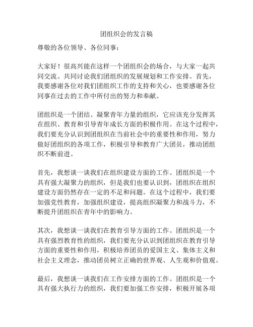 团组织会的发言稿