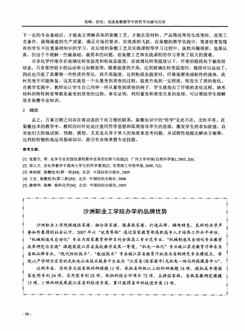 沙洲职业工学院办学的品牌优势