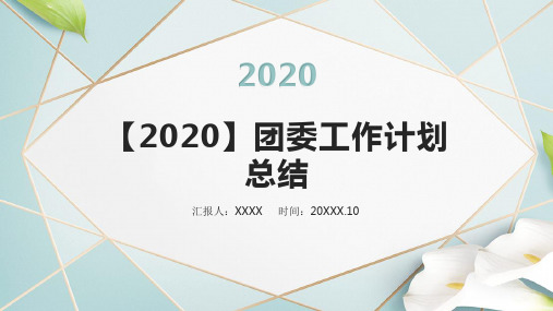 【2020】团委工作计划总结PPT