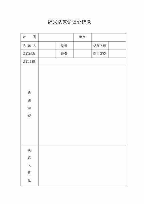 综采队家访谈心记录