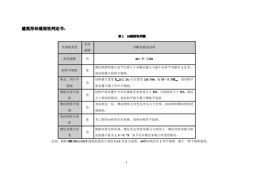 项目建筑形体规则性判定书20170816