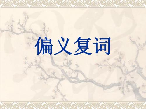 2011届高考语文文言文偏义复词复习优秀PPT教学课件