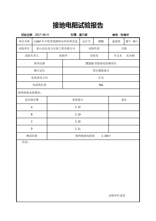 铁塔接地电阻测试