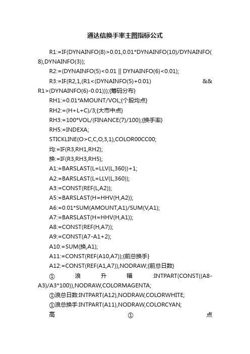 通达信换手率主图指标公式