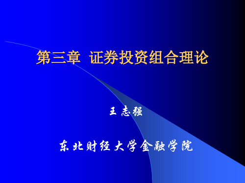 第三章 证券投资组合理论