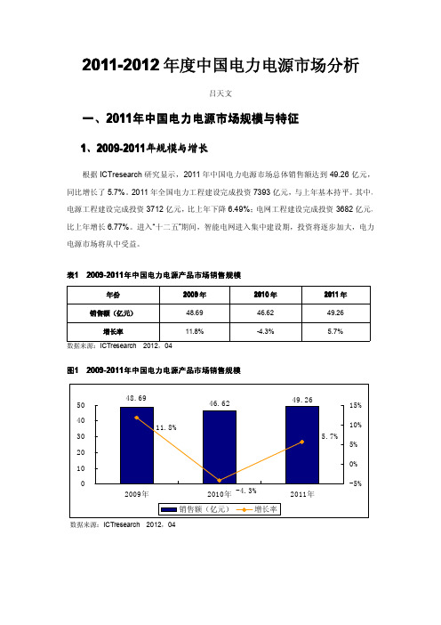 2012年度电力电源市场分析