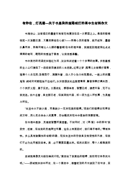 有你在,灯亮着—关于书是我的指路明灯的高中生材料作文_散文