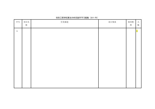 算法分析实践环节习题集