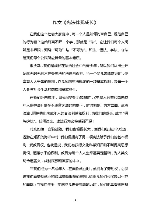 宪法伴我们成长文案