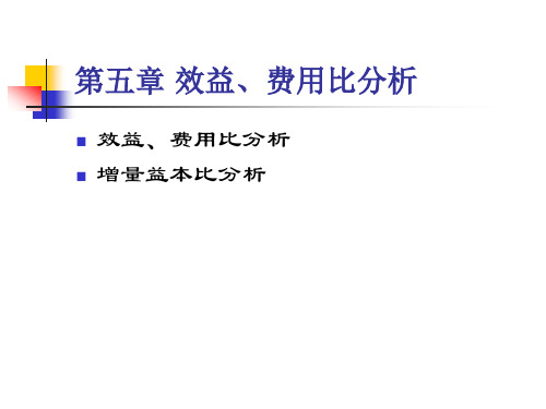 5 效益、费用比分析解析