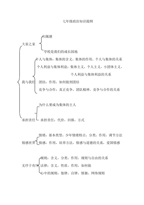 七年级下册政治教科版知识提纲