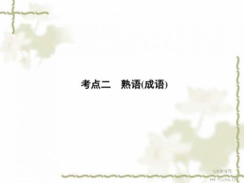 2013高考语文一轮复习课件:第一编专题二考点二 熟语(成语).