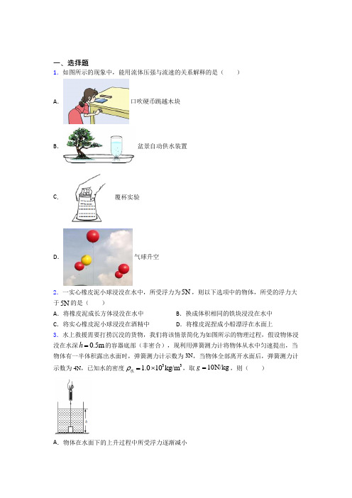 (易错题)人教版初中八年级物理下册第十章《浮力》测试卷(包含答案解析)(2)