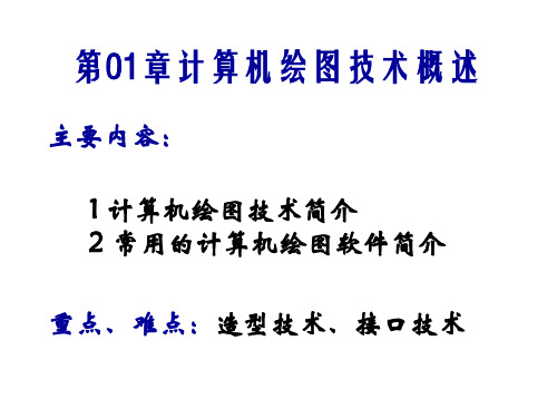 计算机绘图——AutoCAD2014第01章计算机绘图技术概述