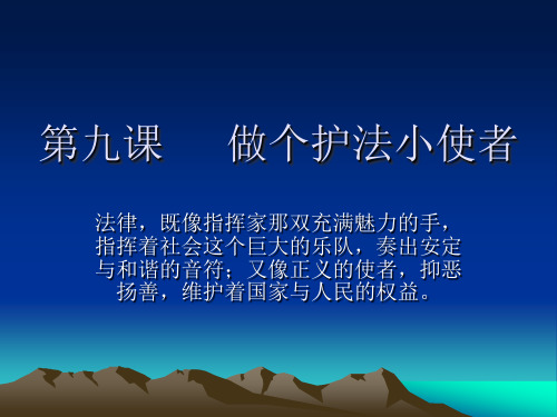 思想品德：第九课《做个护法小使者》课件(陕教版九年级)(2019年11月)