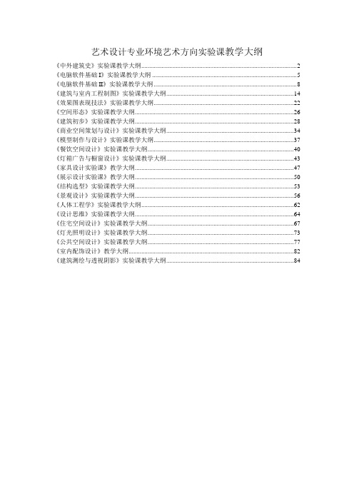 101010000111艺术设计专业环境艺术方向实验课教学大