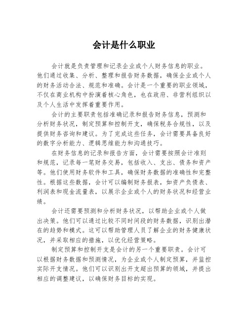 会计是什么职业