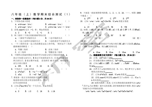 人教版八级上数学期末考试试卷套