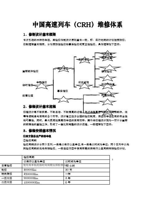 我国动车组检修体系