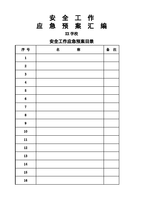 学校各种应急预案汇编 