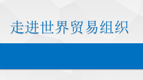 高中政治人教版选修三国家和国际组织常识走进世界贸易组织课件(共18张PPT)