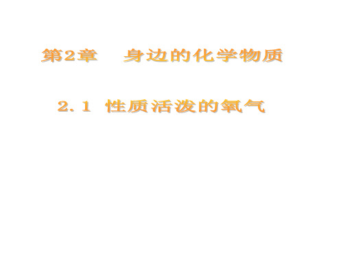 沪教版化学九年级上册2.1 性质活泼的氧气 课件 (共21张PPT)