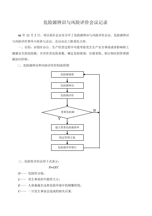 危险源辨识与风险评价会议记录